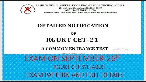 AP IIIT NOTIFICATION 2021-22 || RGUKT CET || EXAM PATTERN || SYLLABUS