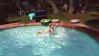 Backyard Pool with Dog Ruby