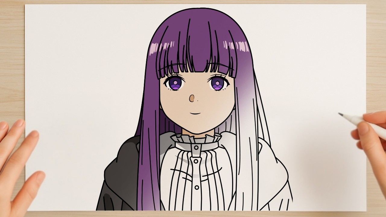 How to draw Fern from Frieren: Beyond Journey’s End | Step-by-Step Tutorial