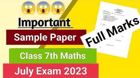 7th Math July Sample Paper 2023-24 Full Solution in Punjabi and English