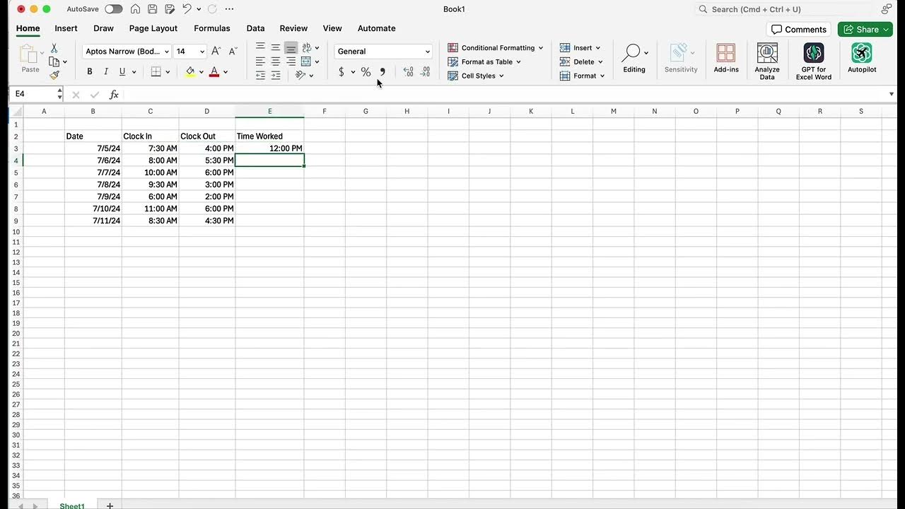 Excel efficiency hack how to subtract time in excel youtube