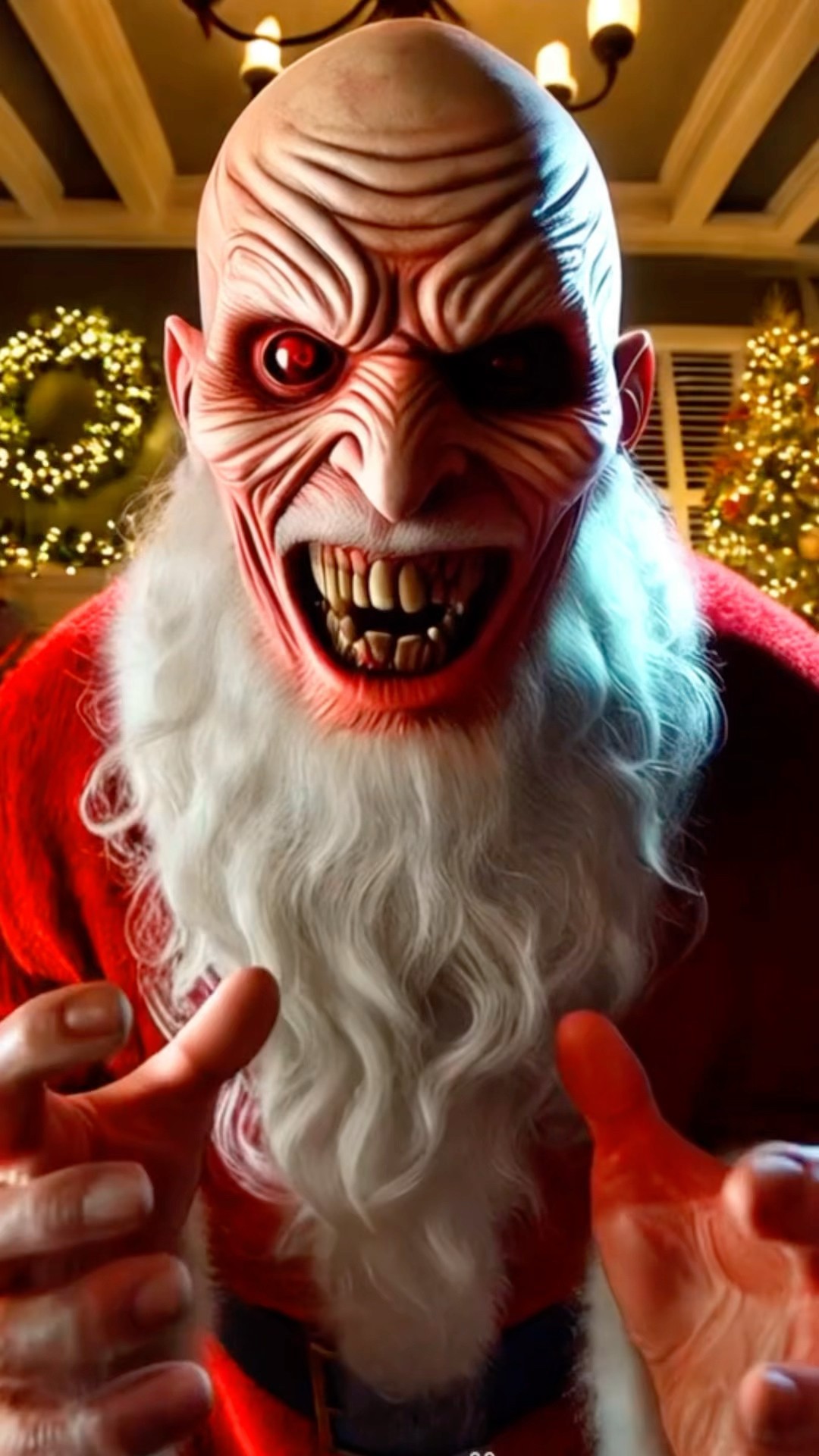 creepy Santa Claus demanded his hat