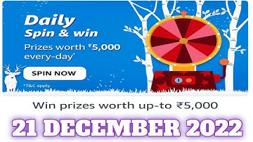 Amazon Funzone Daily Spin and Win Quiz Answers Today|21 December 2022 | Daily Quiz Time