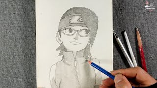 Draw Sarada Uchiha (Boruto) My Style – Easy Anime Step by Step Sketch Tutorial