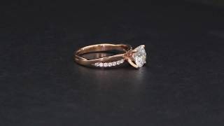 1 Carat Brilliant Moissanite in 18K Rose Gold Infinity Accent Ring