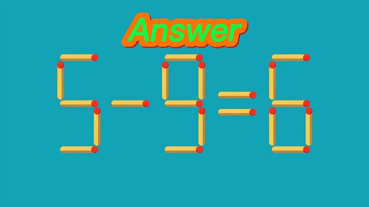 Matchstick Puzzles | Move 1 Matchsticks to Fix the 5-9=6 Equation