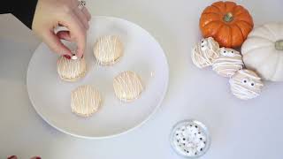 Easy DIY Halloween Treat | Ghoulish Mummy Macarons Tutorial