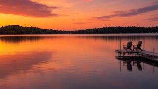 Northwoods Lake Sunset Ambience – Gentle Water Sounds from the Dock (2 Hours)