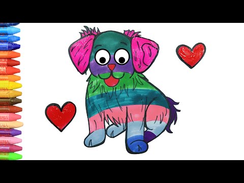 Wie zeichnet man Hund | Zeichnen und Ausmalen für Kinder 🎨 mit MiMi 😺