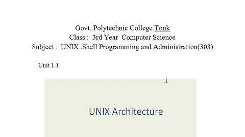 Unix Architecture
