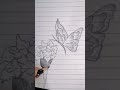 Beautiful Butterfly with Flowers Drawing 🌸🦋 Easy Nature Art Tutorial #Shorts
