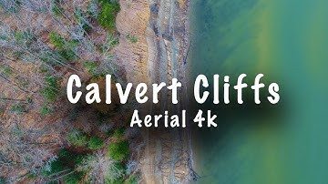 Drone flight over Calvert Cliffs State Park on the Maryland coast