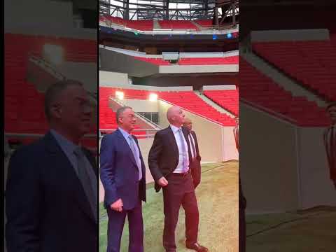 Fouzi Lekjaa And FIFA President Gianni Infantino Visit The Prince Moulay Abdellah Stadium In Rabat
