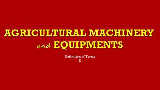 AGRICULTURAL MACHINERY AND EQUIPMENTS R | PAES | AE/ABE BOARD EXAM REVIEWER