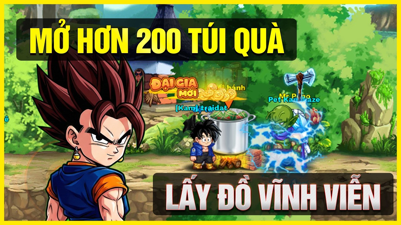 NGỌC RỒNG AWAKEN  - MỞ 200 TÚI QUÀ PHỤ KIỆN NHẬN 2 ĐỒ VĨNH VIỄN CỰC NGON