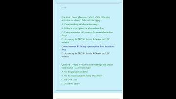 cvs pharmacy niosh hazardous drug dispensing en handling procedures 800420 questions with 100 correc