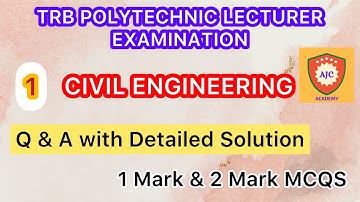 TRB Polytechnic Lecturer Examination/Q & A with Detailed Solution MCQS - 1