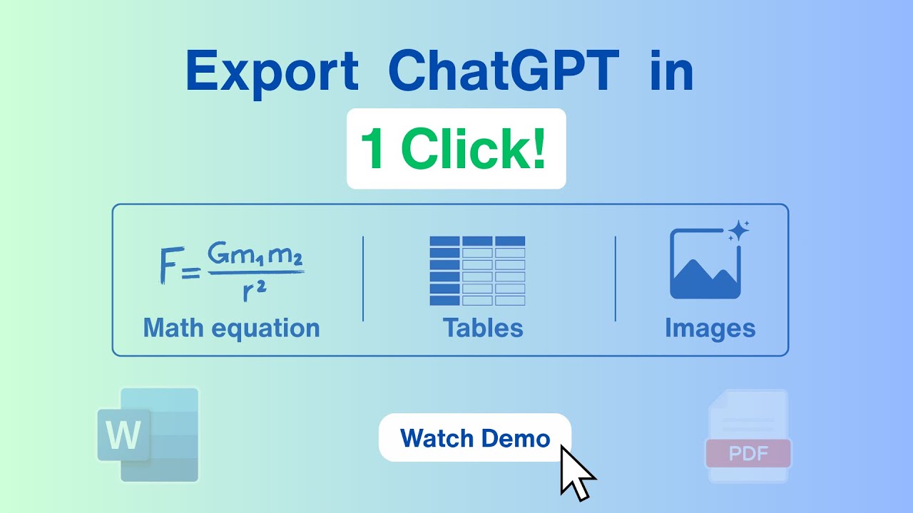 How to Export ChatGPT to Word or PDF in 1 Click! - YouTube