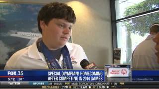 Special Olympians Homecoming after 2014 games