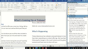 JasperActive Word 2019 Lesson 4: Working with Columns