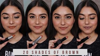 Top 20 Brown Lipsticks For Indian Skin | 20 Shades Of #Brown | Arpita Ghoshal