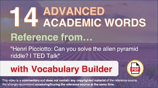 14 Advanced Academic Words Ref from "Henri Picciotto: Can you solve the alien pyramid riddle? | TED"