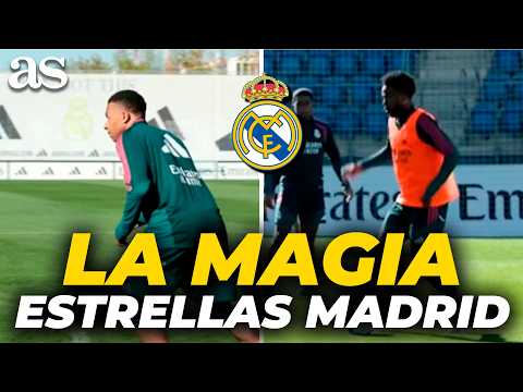 La MAGIA de BELLINGHAM, MBAPPÉ y VINICIUS en el entrenamiento del REAL MADRID
