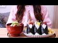 ［贅沢おにぎり＆牛汁］ごはん1.5合もおにぎりにしたらいけちゃう説🍙🍙🍙［作って食べる］