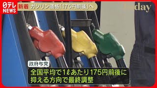 【ガソリン価格】1リットルあたり175円前後で最終調整