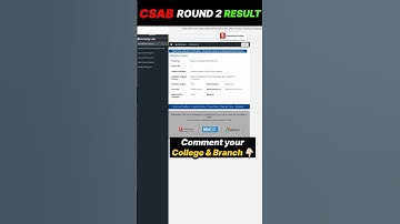 CSAB Round 2 Result 2025✅ | CSAB Round 2 Result | CSAB Counselling 2025