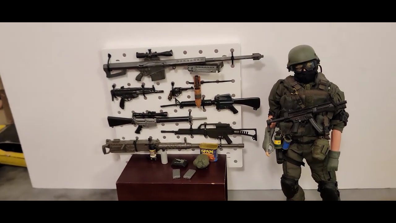 1/6 Scale 12 inch GI JOE Action Figure Wall Gun Rack Diorama Hot Toys ...