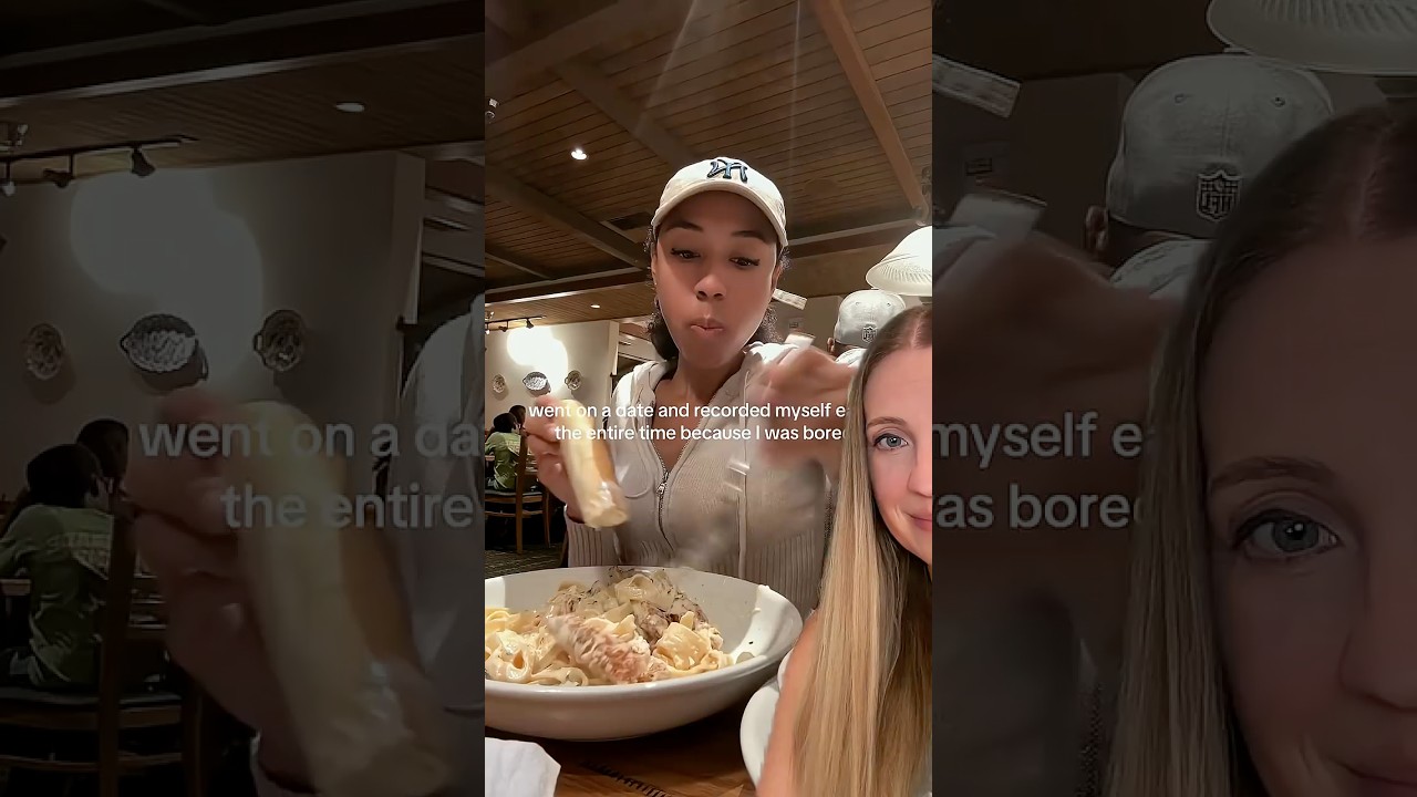 Woman films herself on date then wonders why the guy stops talking 😳…#shorts: video thumbnail