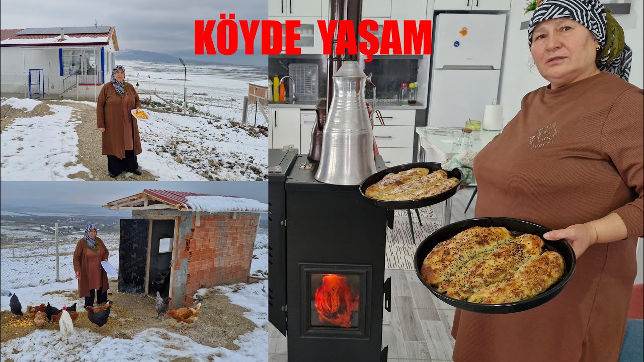 HATİCE HANIM YİNE USTALIĞINI GÖSTERDİ NEFİS KIR PİDELERİ KÖYDE DOĞAL YAŞAM