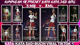 COLLECTION OF 10 NEWEST FF PRESET RANDOM WORDS SAD🥀 BUCIN💫 LATEST 💫 UNDER 5MB XML✨ VIRAL TIKTOK 💐