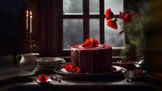Charming Poppy Cake Scene: 🍰 Romantic Candle Glow, Fire Sounds, Wind & Gentle Snow Ambience & ASMR by Infinity Rooms 1,299 views 7 months ago 2 hours