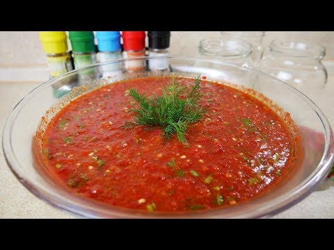 Video: Adjika z paradajok a cesnaku - recept bez varenia