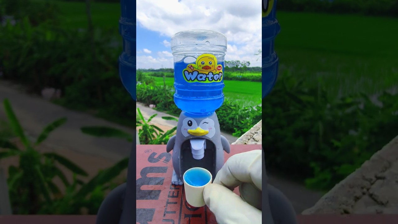 🐧💧 Mini Penguin Drinking Water Fountain! Cyan Dark Tap Aesthetic Is So Satisfying ✨🚰(HD.2511) 