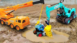 Mini tractor transporting | Radha Krishna Trolly | Making rescue an mini truck stuck in the hole