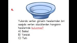 3. Sınıf TÜRKÇE Dersi 4. Soru - Harf - Hece - Kelime Bilgisi , Hecelere Ayırma