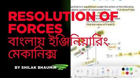 POLYTECHNIC  | CONCURRENT FORCES| NUMERICAL ON CONDITION OF EQUILIBRIUM | IN BENGALI