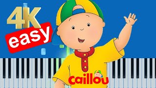 Caillou Theme Song Slow Easy Piano Tutorial 4K