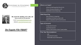 Do Expats File an FBAR - Are Expats Required to Report Foreign Accounts & Assets