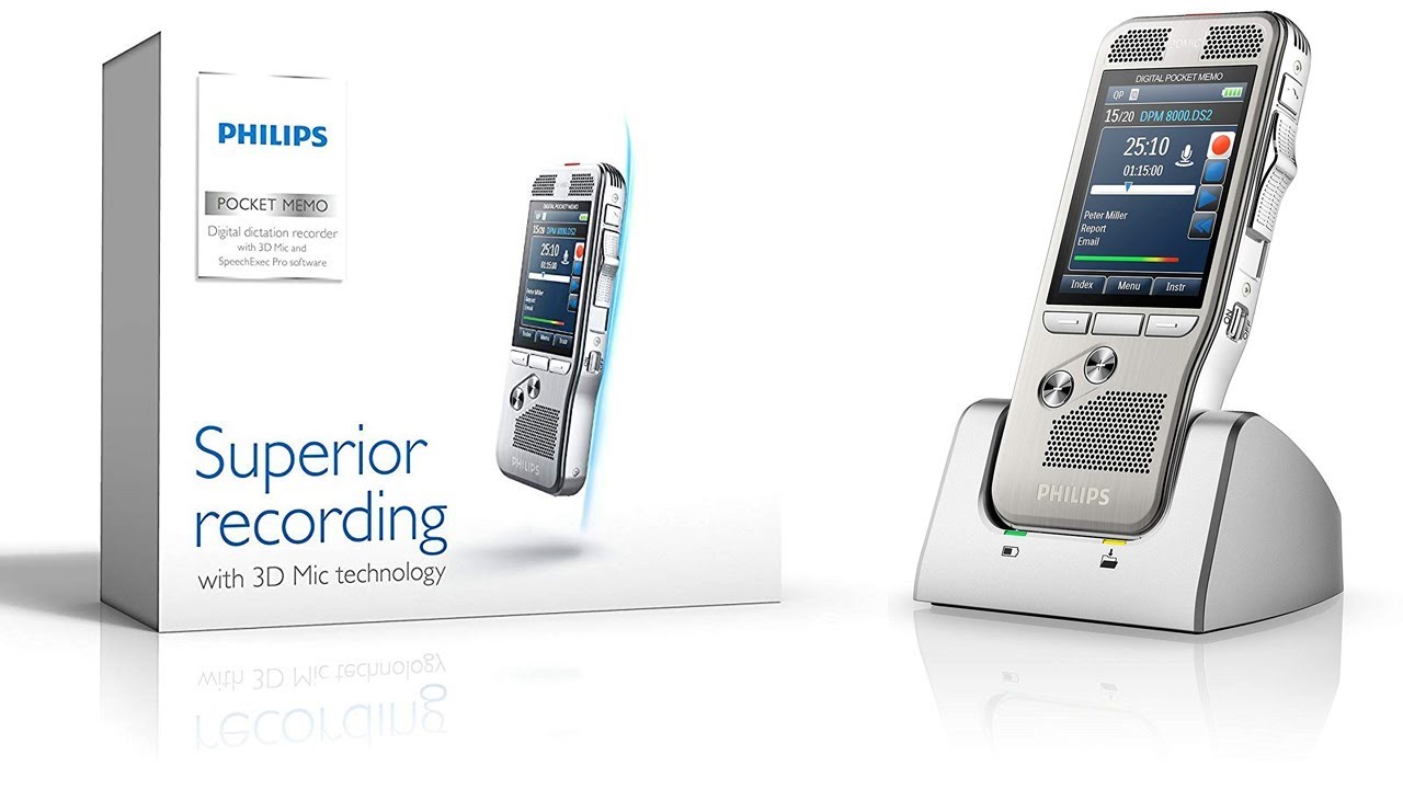 Philips Pocket Memo GRABADORA de Audio (3D Mic)