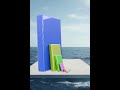 Giant Domino Chain Reaction in the Ocean 🌊 | Satisfying Fall #shorts