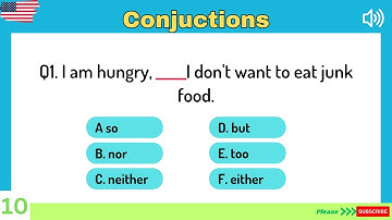 Neither, Nor, Either, So, But| Grammar Quiz| Beginner |#englishgrammar #englishlearning #conjunction