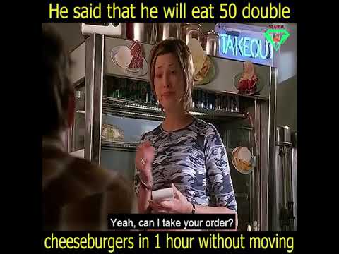 He said that he will eat 50 double cheeseburgers in 1 hour without moving
