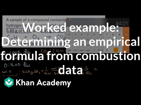 Worked example: Determining an empirical formula from combustion data | AP Chemistry | Khan Academy