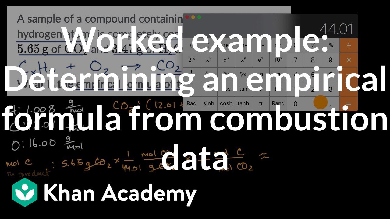 Determining An Empirical Formula From Combustion Data Worked Example Video Khan Academy