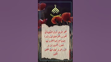 آيات السكينة والطمأنينة #explore #اكسبلور #القرآن_الكريم #islamic