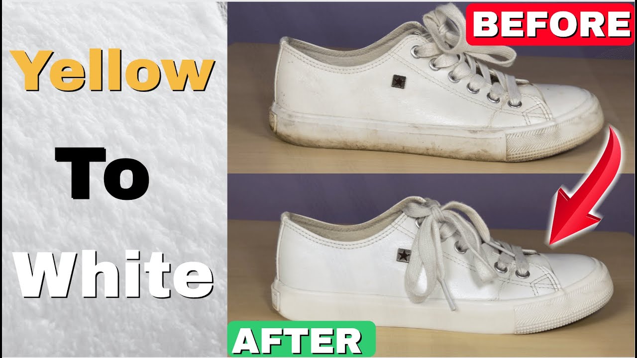 3 EASY Ways To Remove Yellow Stains From Your White Sneakers - YouTube